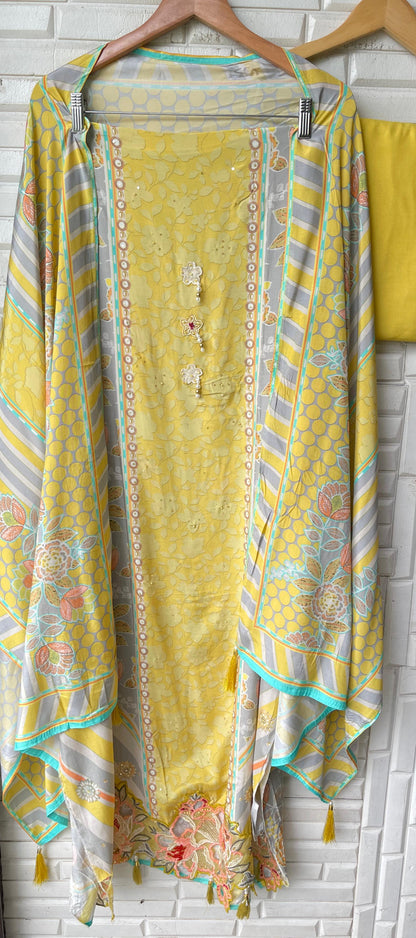 Muslin unstitched ladies suit Rc17513