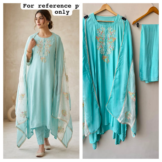 Mul chanderi unstitched ladies suit Rc19181
