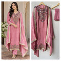 Premium Shimmer Silk Unstitched Designer Suit Set
