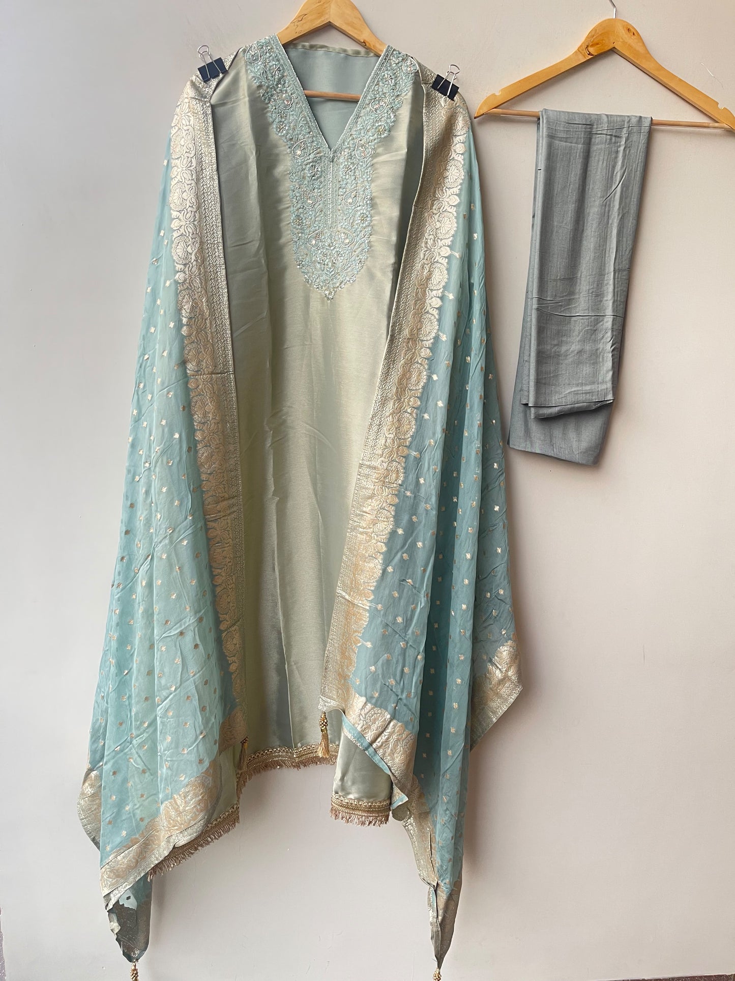 Pure Giraffe Shimmer Silk Luxury Unstitched Suit Set