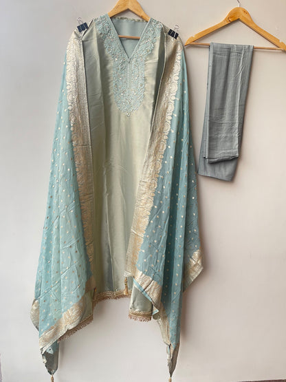Pure Giraffe Shimmer Silk Luxury Unstitched Suit Set