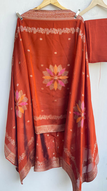 Banarasi silk fabric unstitched ladies suit Rc17878 (a)