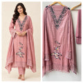 Premium Mul Chanderi Designer Unstitched 3 Pcs Suit Set