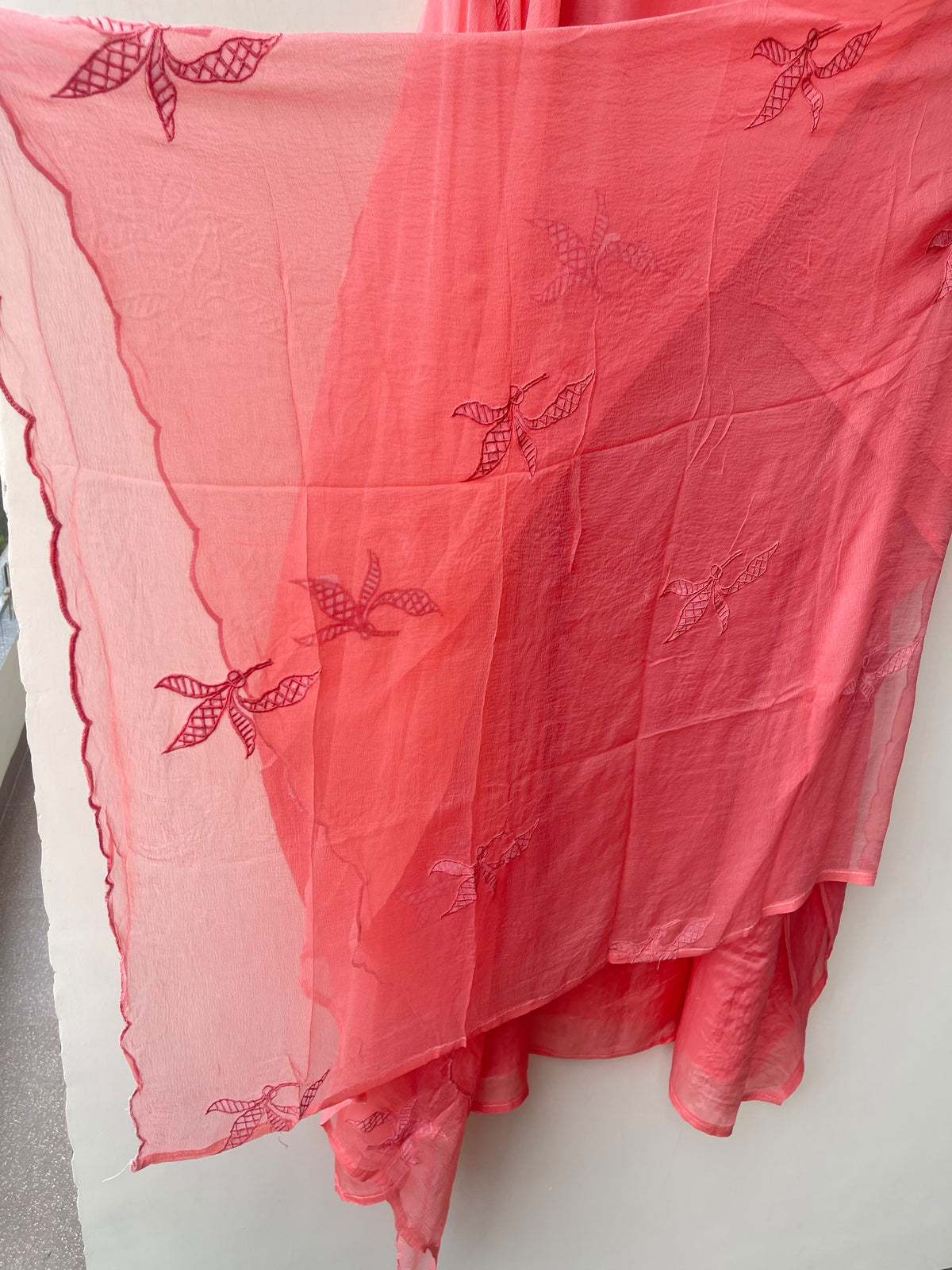Premium Glass Organza Unstitched 3 Pcs Designer Suit Set