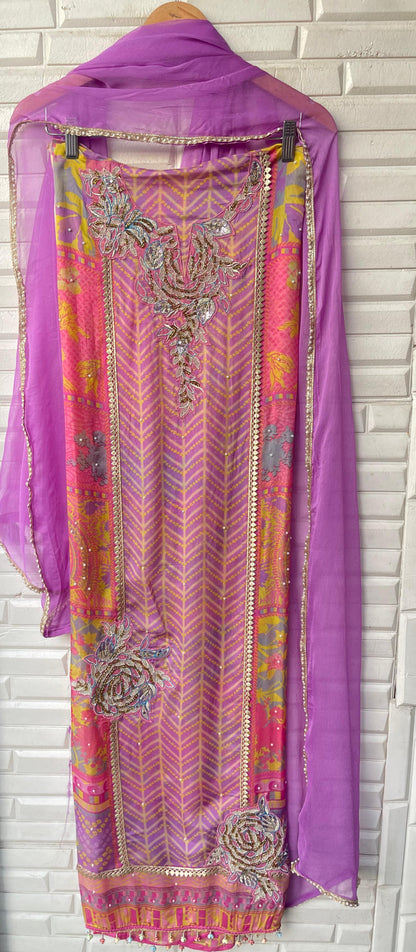 Organza unstitched ladies suit Rc17296