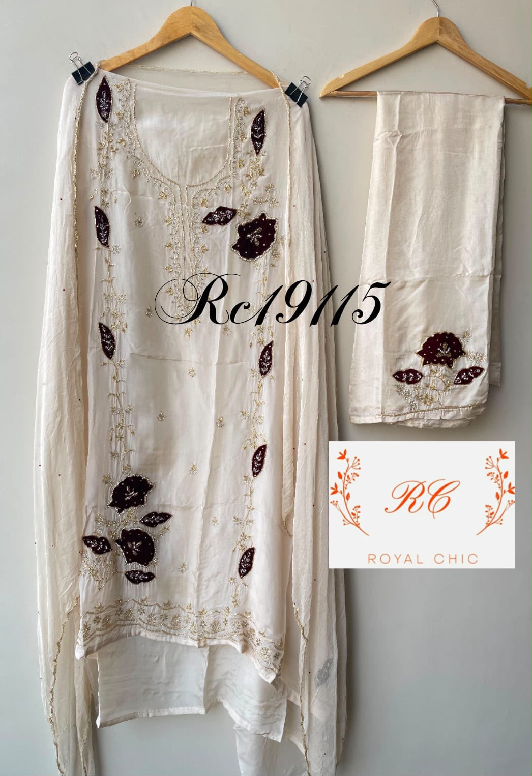Organza fabric unstitched ladies suit Rc19115