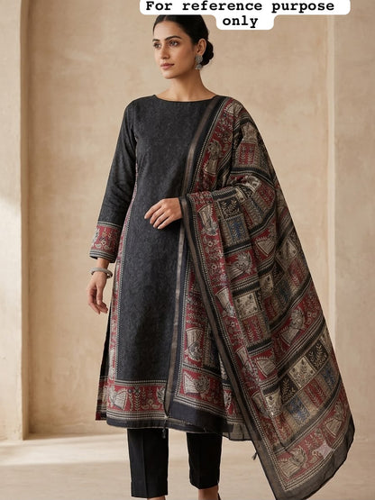 Mul chanderi maheshwari printed unstitched ladies suit Rc19025 (a)