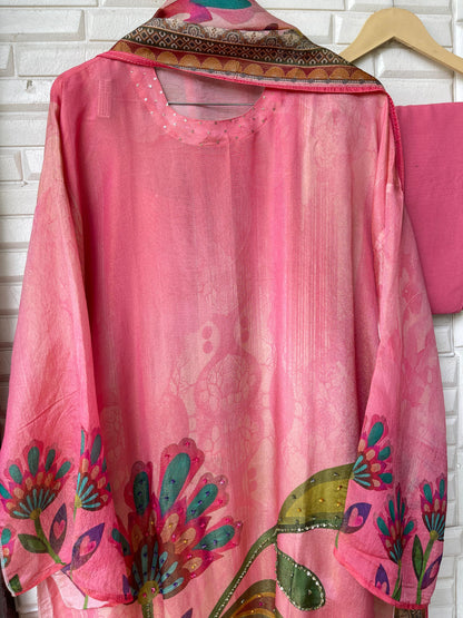 Shimmer silk unstitched ladies suit Rc17765