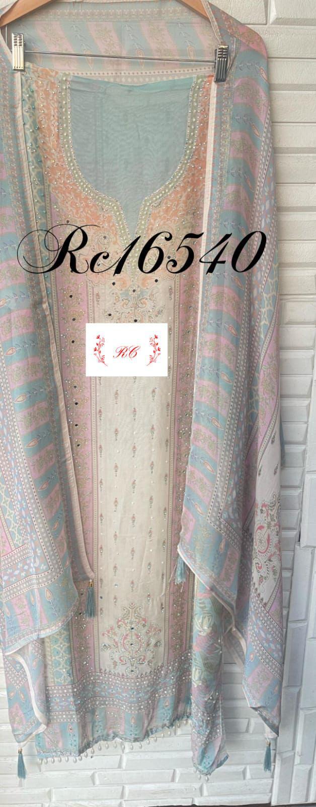 Organza unstitched ladies suit Rc16540