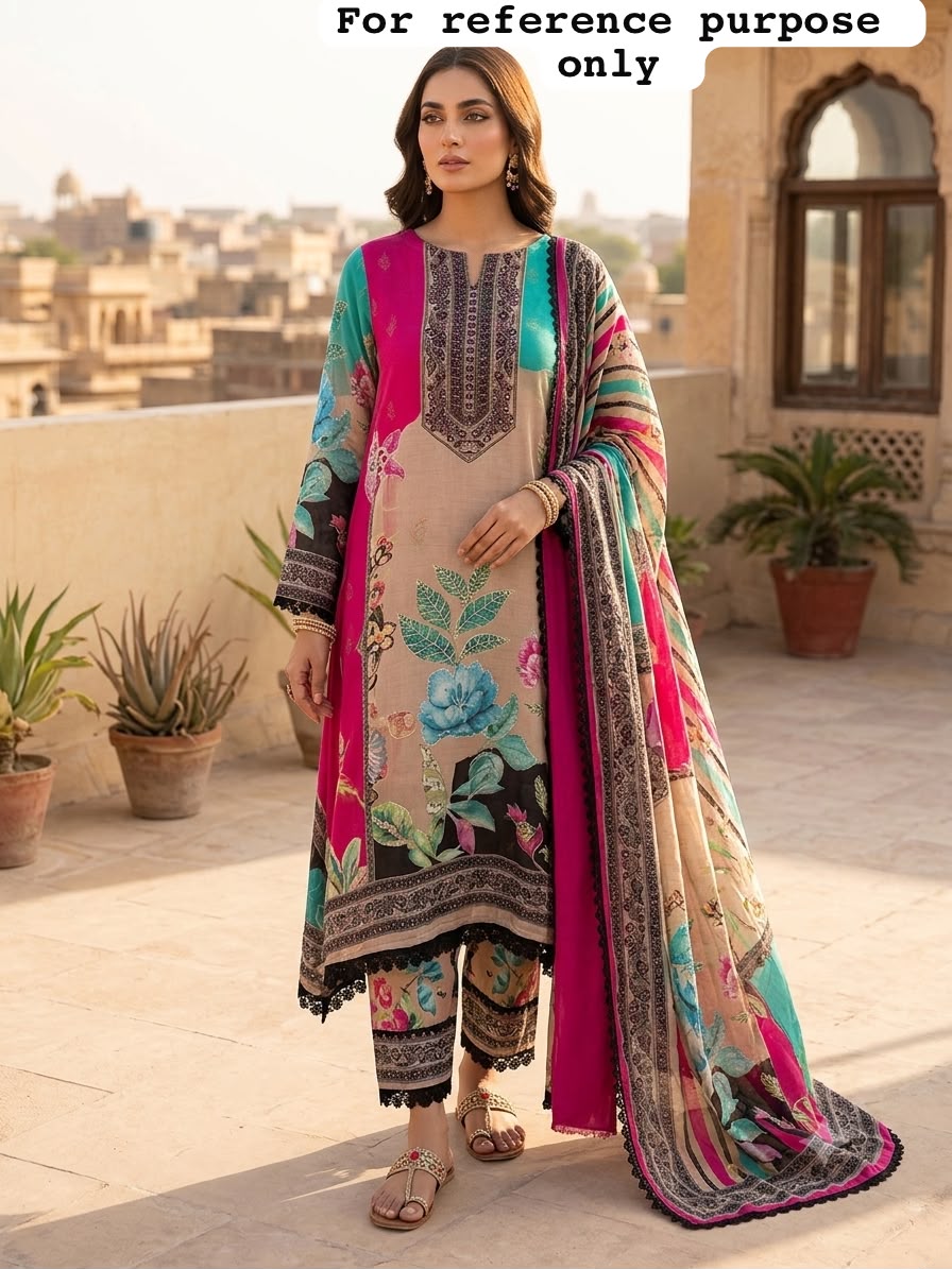 Pure organza Tuile printed unstitched ladies suit Rc19186