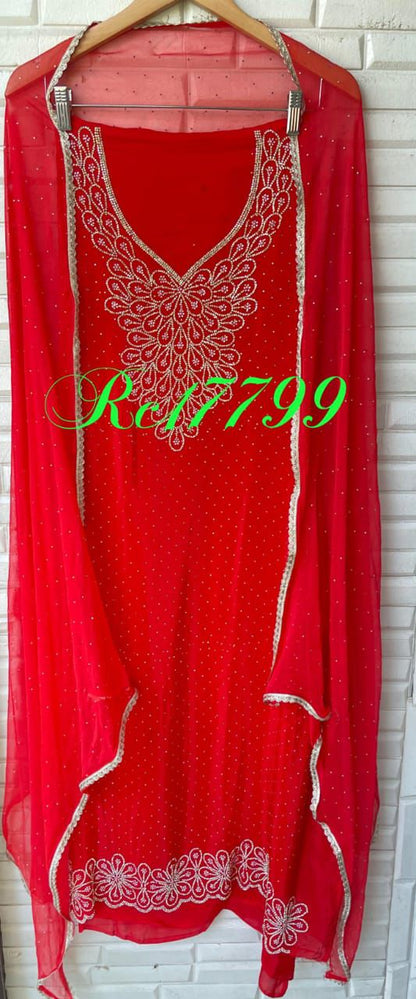 Organza unstitched ladies suit Rc17799