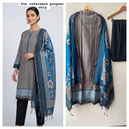 Mul chanderi printed ladies unstitched suit Rc19036 (a)