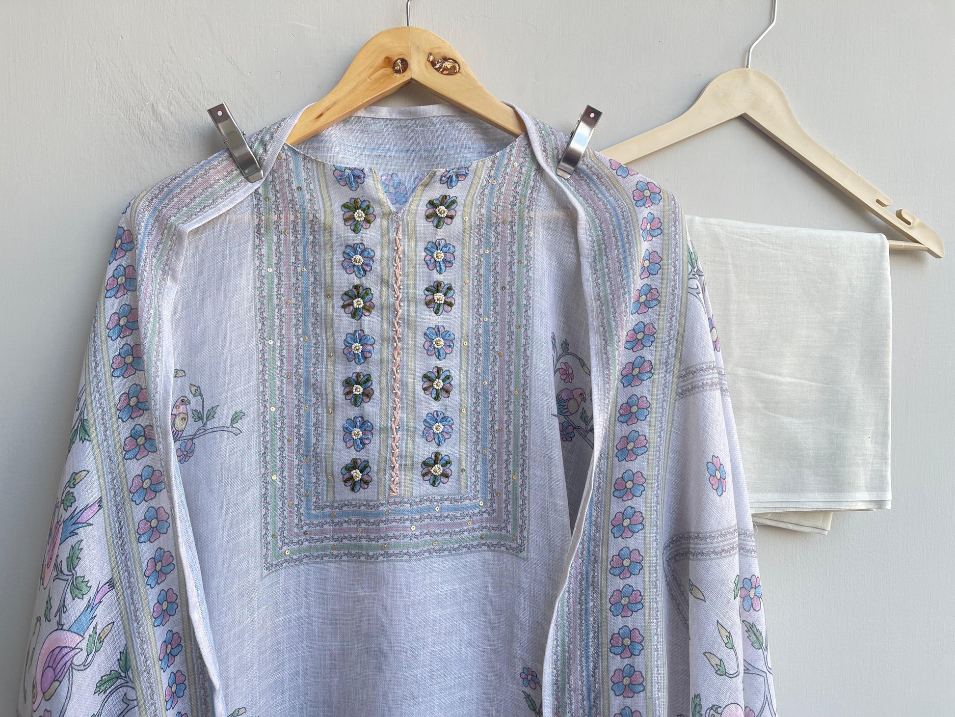 Soft Jute Linen Unstitched Ladies Suit RC-18347