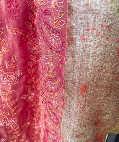 Pure shimmer silk unstitched ladies suit Rc17705