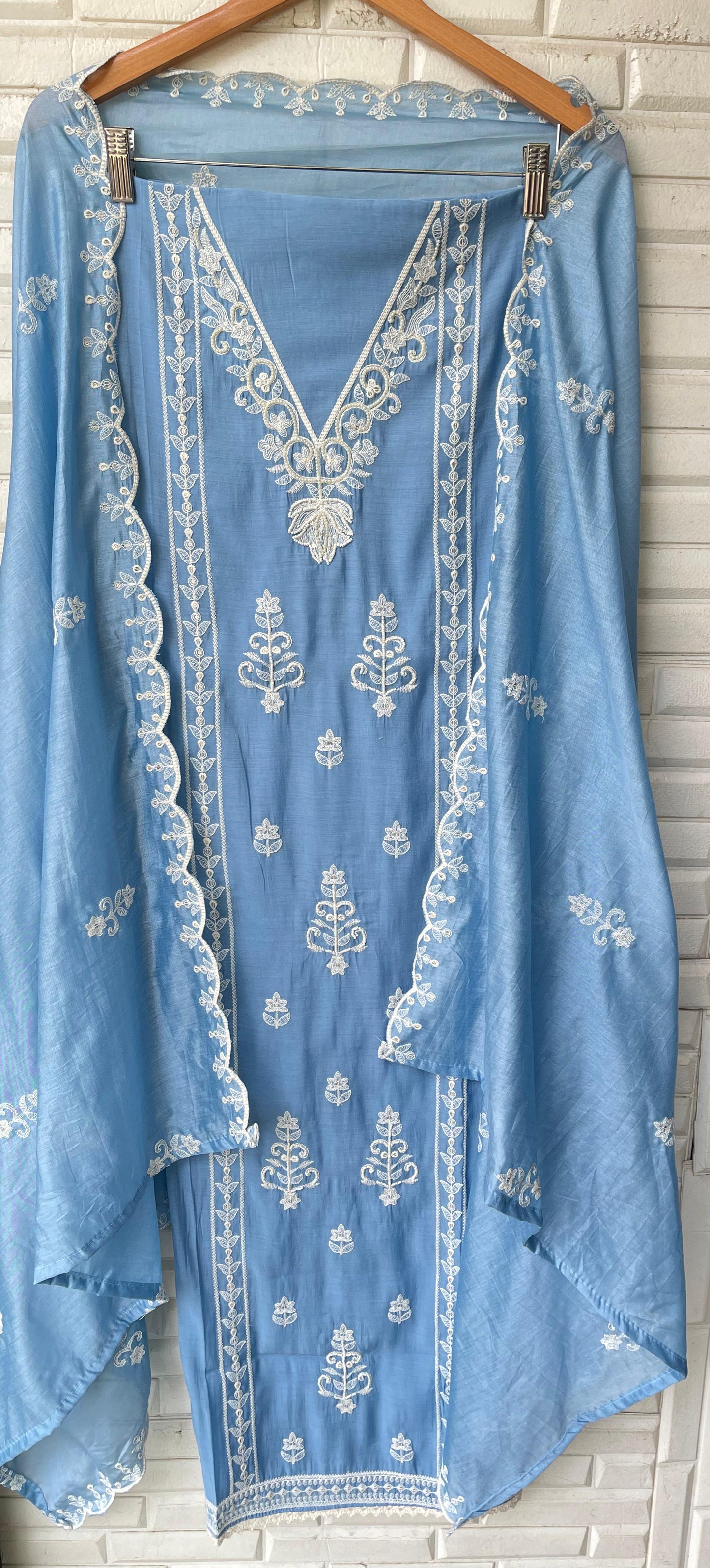 Mul Chanderi Unstitched Ladies Suit RC18826 – view 7