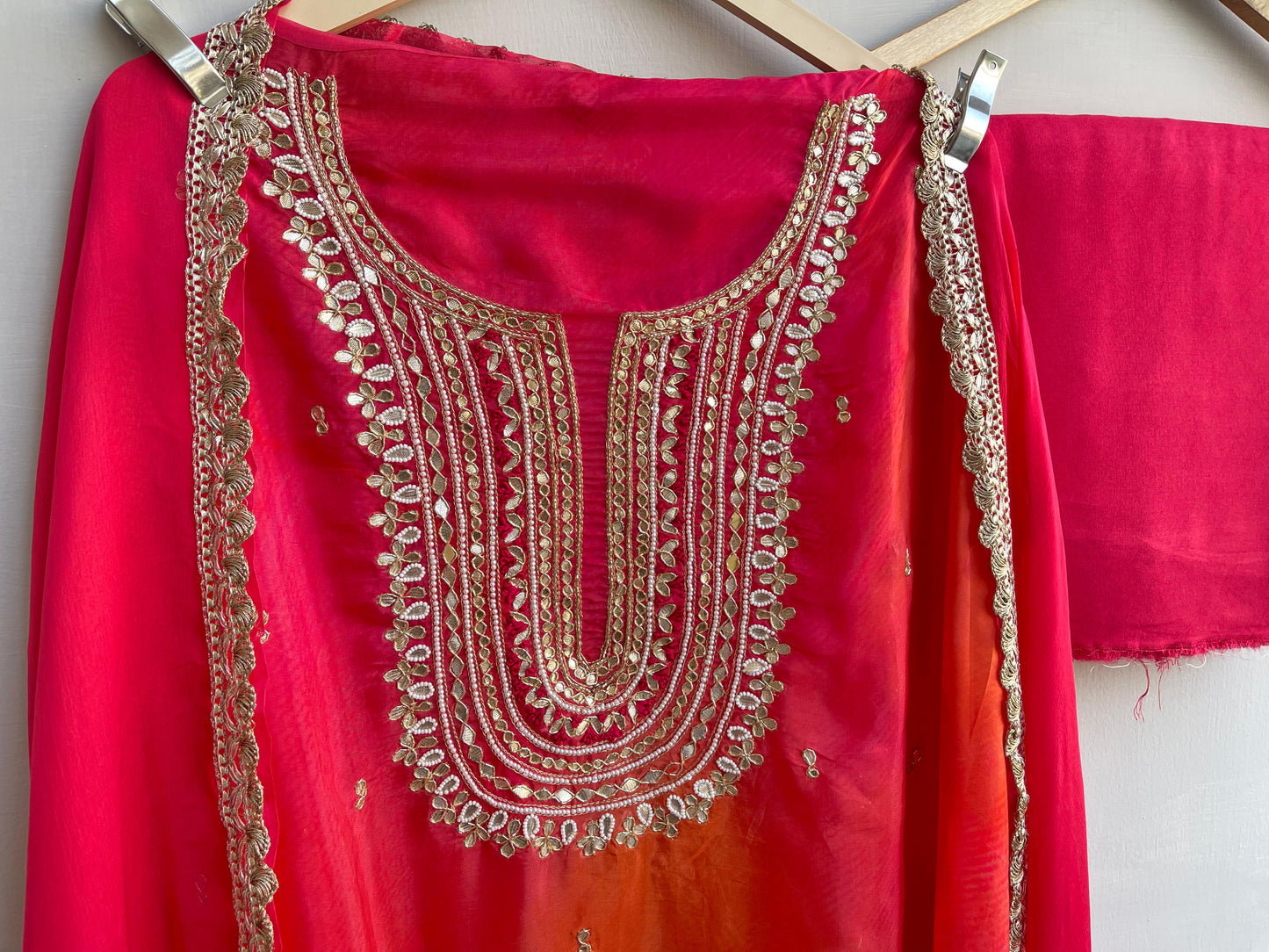 Organza shaded unstitched ladies suit Rc17889