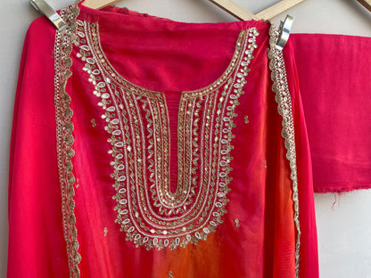 Organza shaded unstitched ladies suit Rc17889