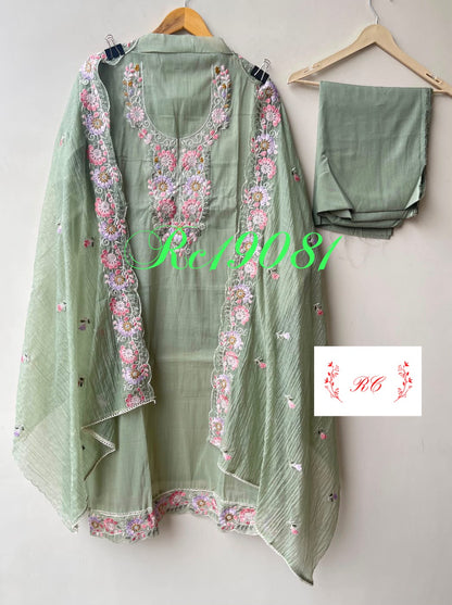 Mul cotton unstitched ladies suit Rc19081