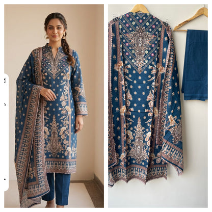 Pakistani style mul cotton unstitched ladies suit Rc18956