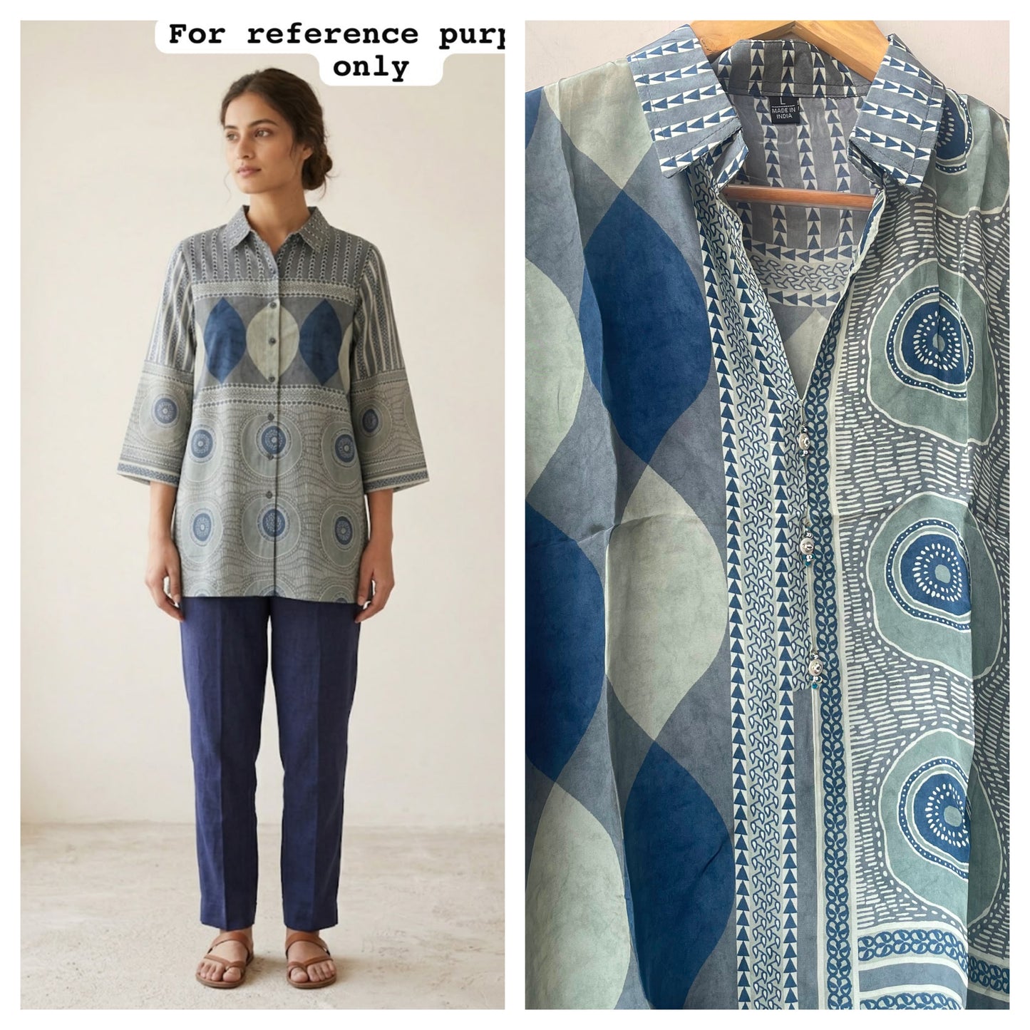 Satin crepe stitched ladies  readymade shirt Rc19014 (b)
