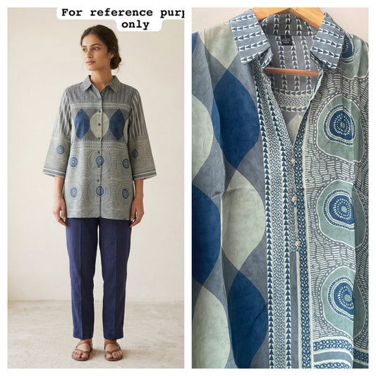 Satin crepe stitched ladies  readymade shirt Rc19014 (b)