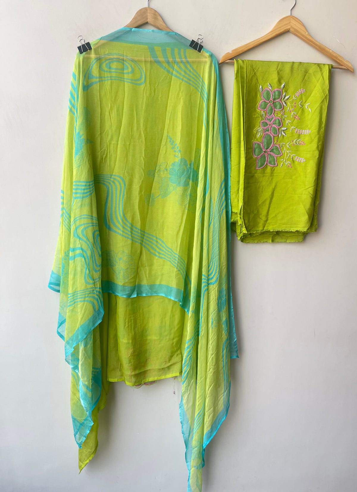 Printed Organza Tuile Unstitched Dress Material