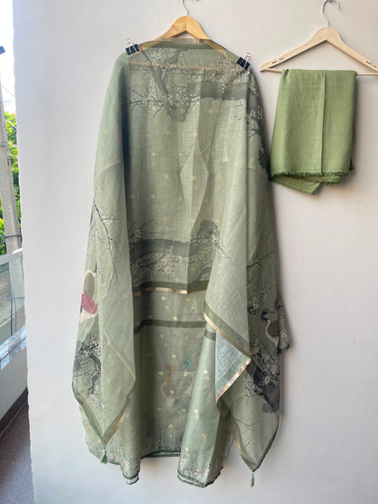 Self Banarasi kota doriya printed unstitched ladies suit Rc19076 (b)