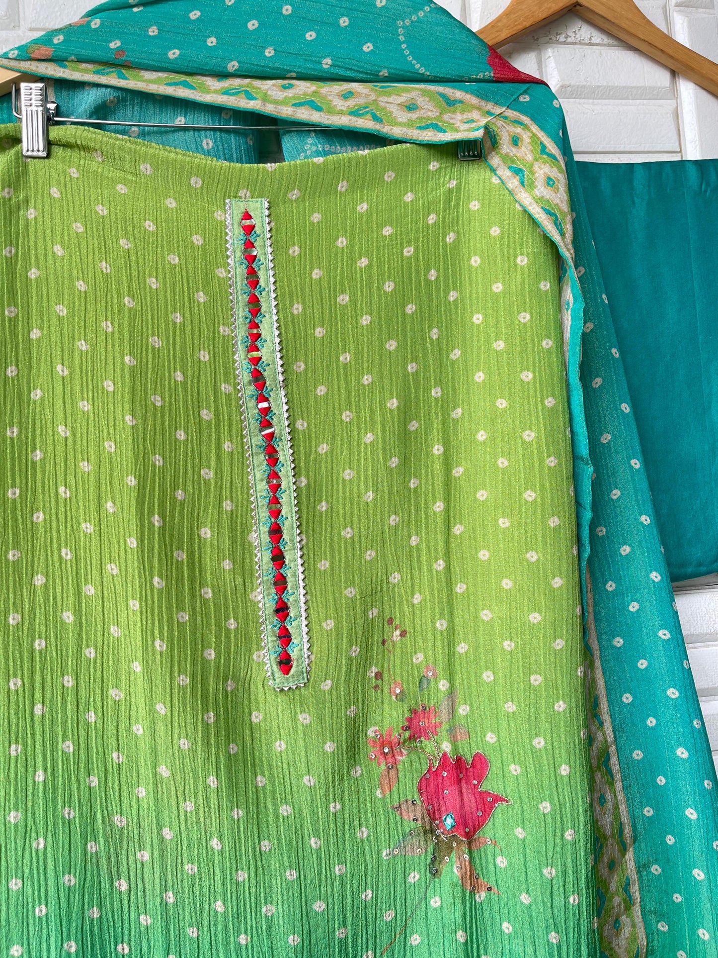 Crushed shimmer tissue unstitched ladies suit Rc17777 (c)