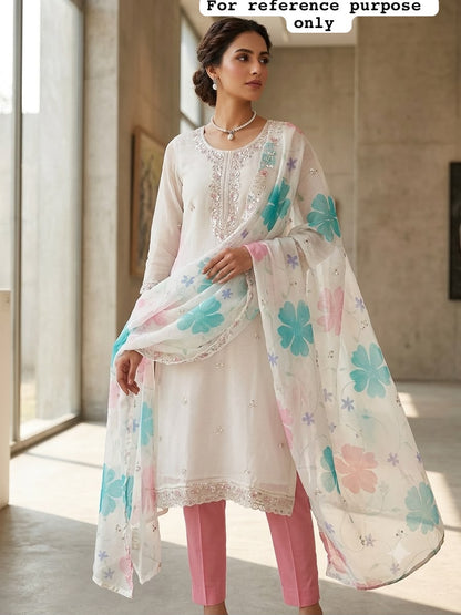 Soft organza unstitched ladies suit Rc19138 (b)