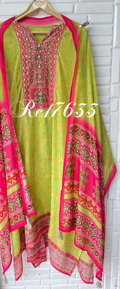 Bhandani paper silk unstitched ladies suit Rc17633