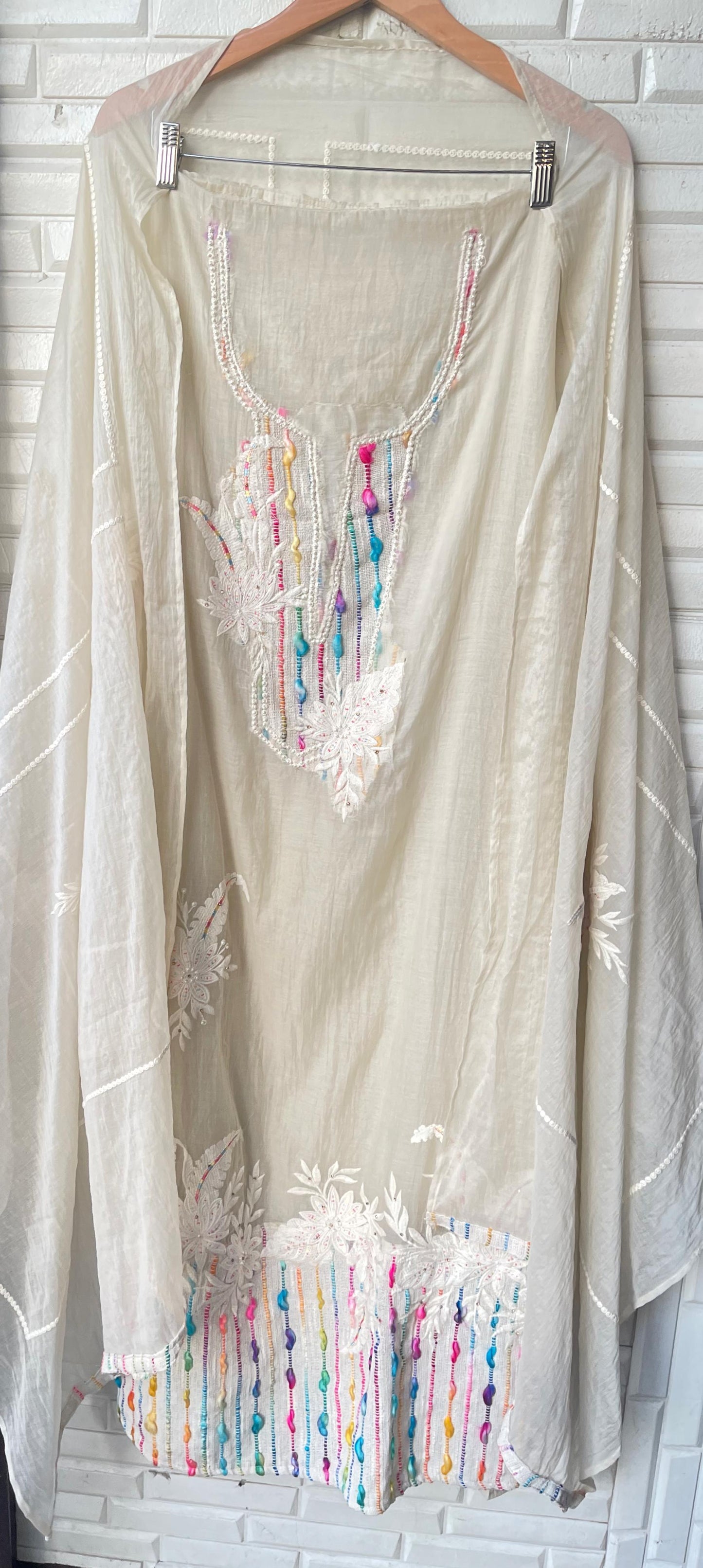 Mul chanderi unstitched ladies suit Rc17836