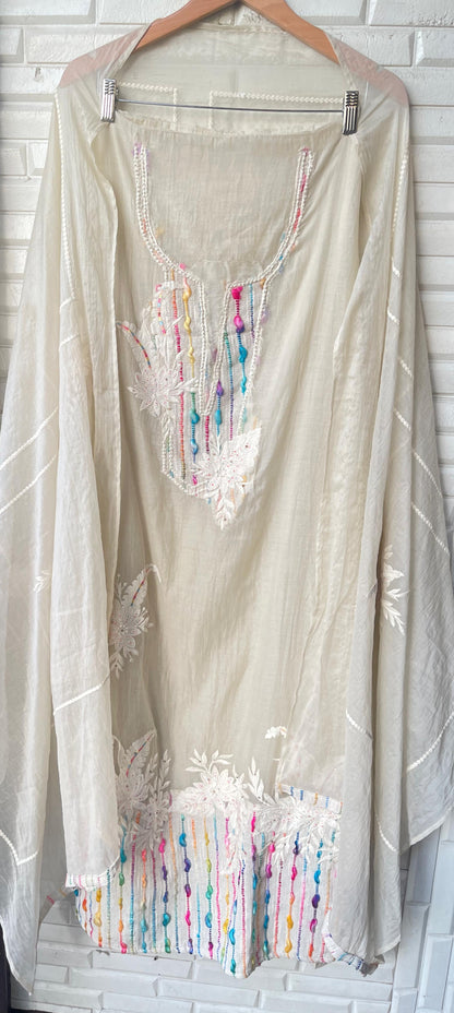 Mul chanderi unstitched ladies suit Rc17836