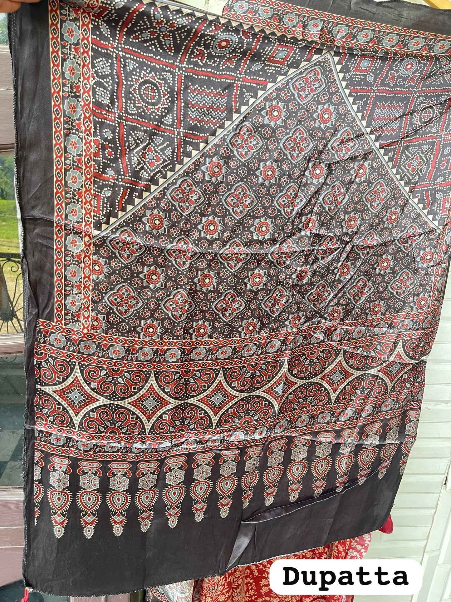 Gajji silk printed unstitched ladies suit Rc19298