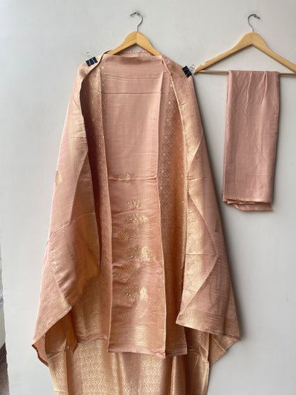 Self Giraffe Silk Weaving Unstitched Designer Suit Set