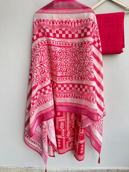 Cambrick cotton unstitched ladies suit Rc18385