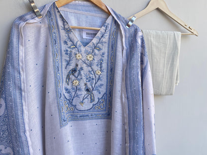 Soft Jute Linen Unstitched Ladies Suit RC-18346