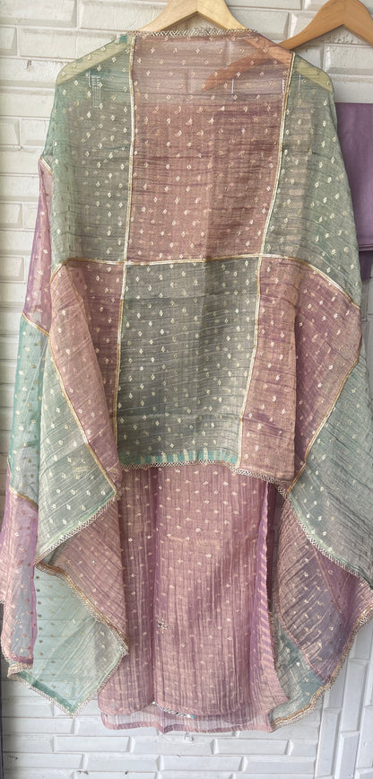 Banarasi shimmer glass organza unstitched ladies suit Rc19295 (a)