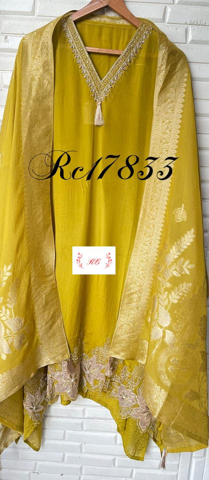 Silk fabric unstitched ladies suit Rc17833 (b)