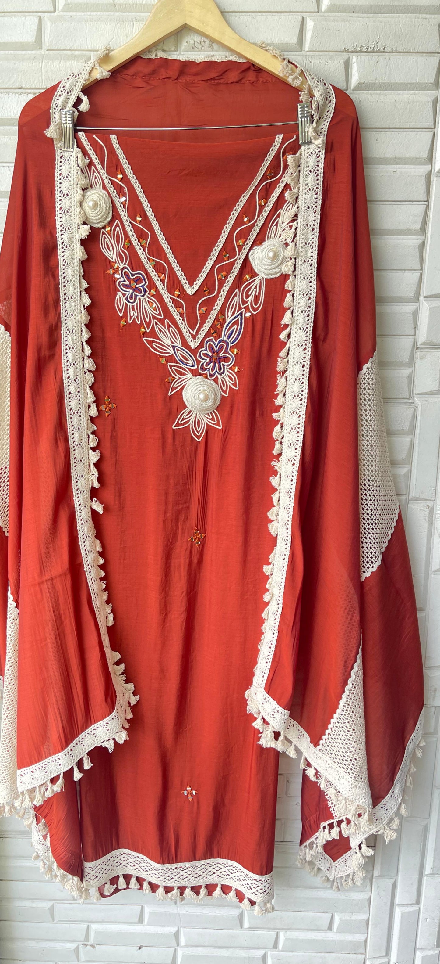 Mul chanderi unstitched ladies suit Rc17412