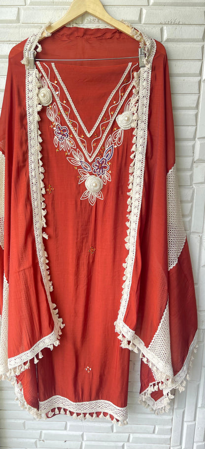 Mul chanderi unstitched ladies suit Rc17412