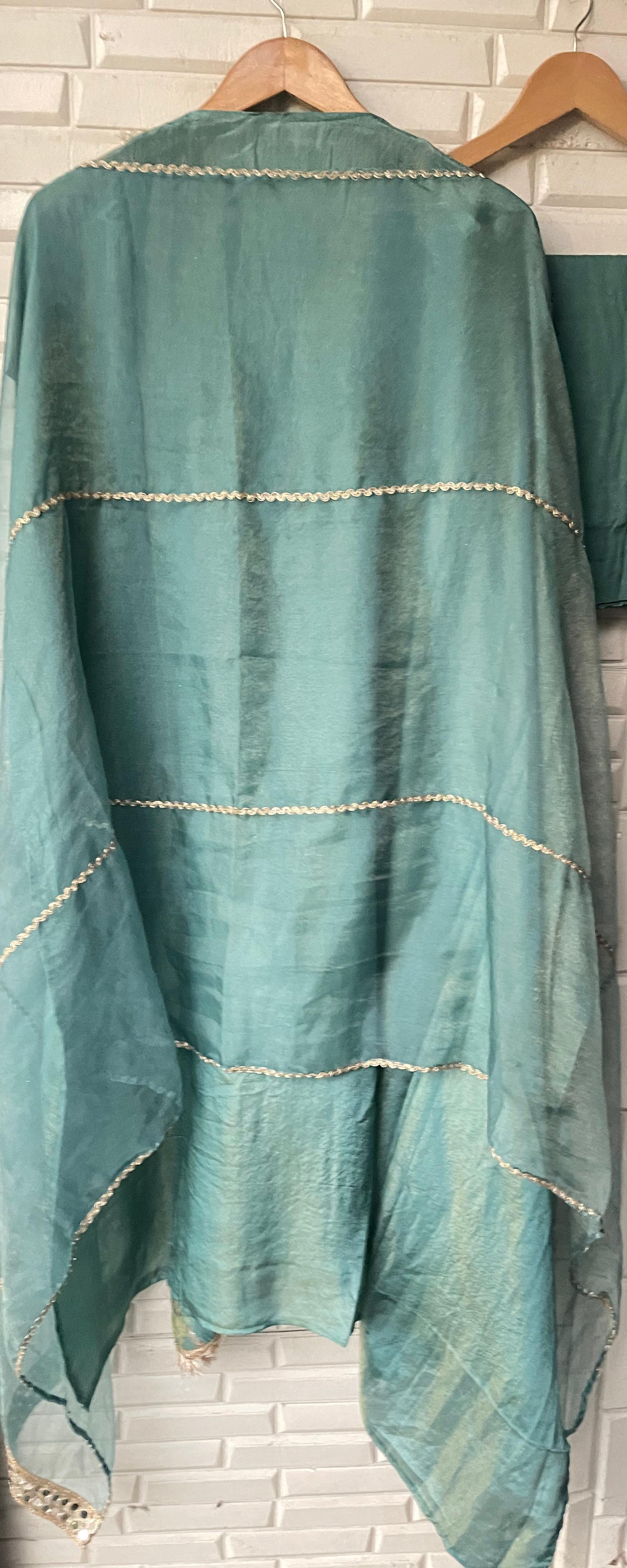 Banarasi shimmer silk unstitched ladies suit Rc17839