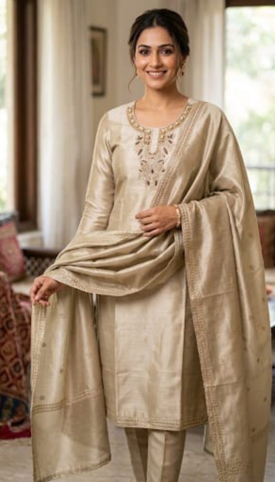 Shimmer giraffe silk ladies unstitched suit Rc19346 (a)