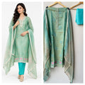 Designer Self Shimmer Silk 3 pcs Unstitched Suit Set