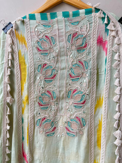 Mul chanderi printed ladies unstitched suit Rc19237 (a)