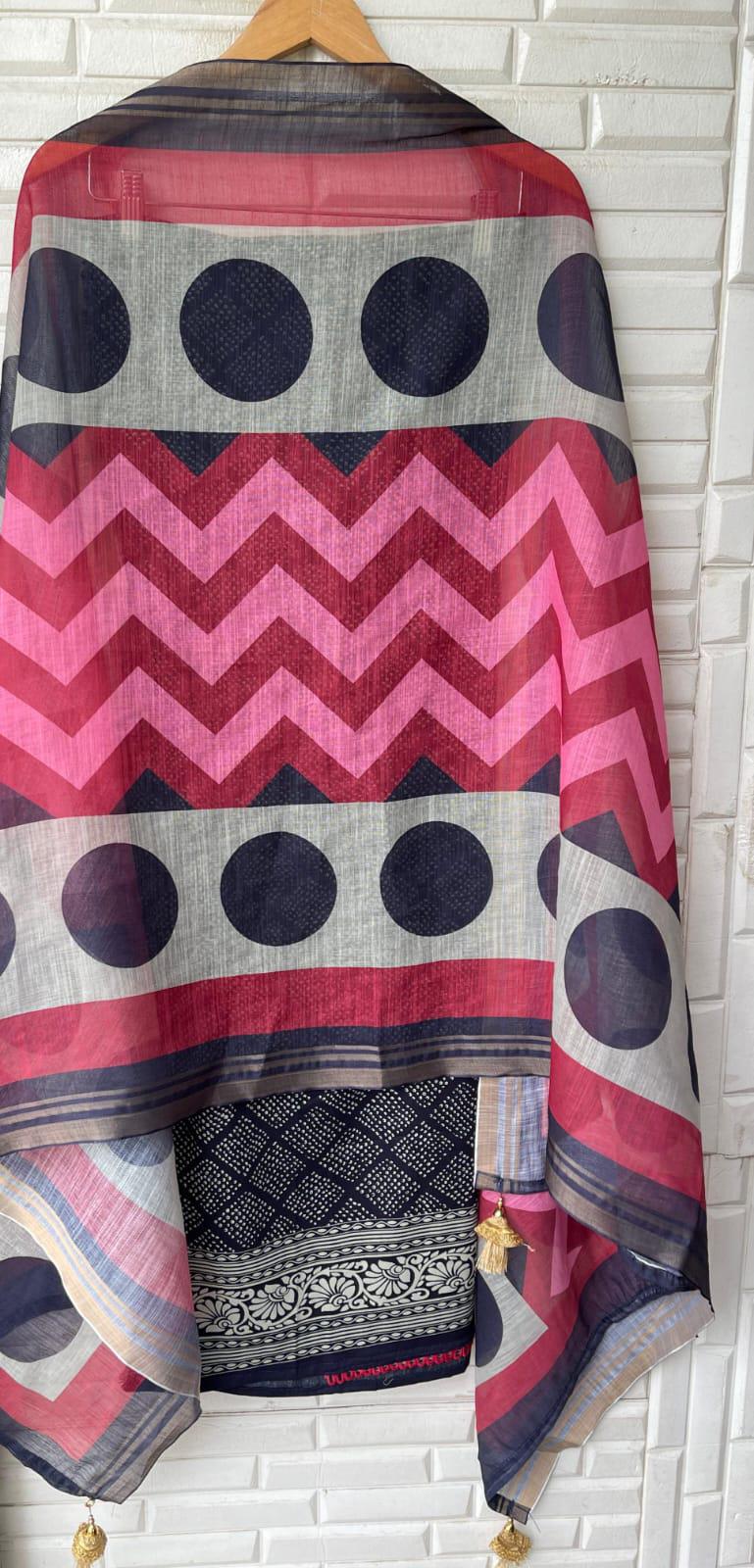 Soft Fine Cotton Unstitched Ladies Suit Rc 17190