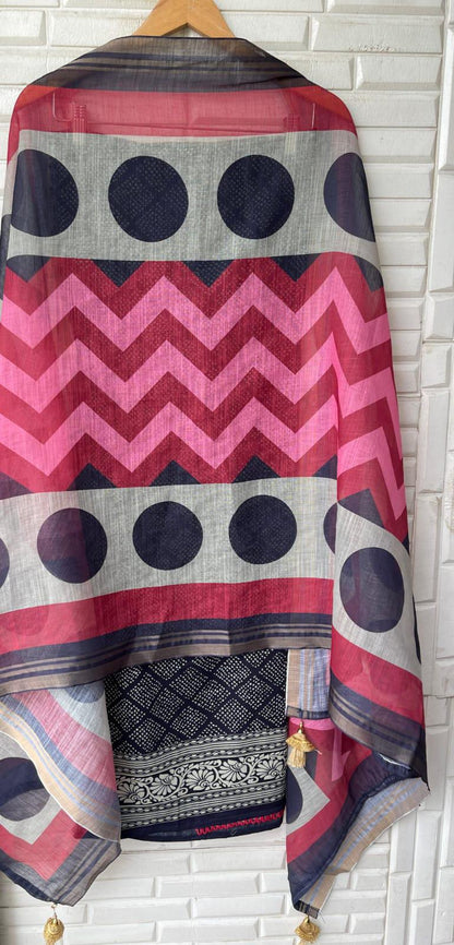 Soft Fine Cotton Unstitched Ladies Suit Rc 17190