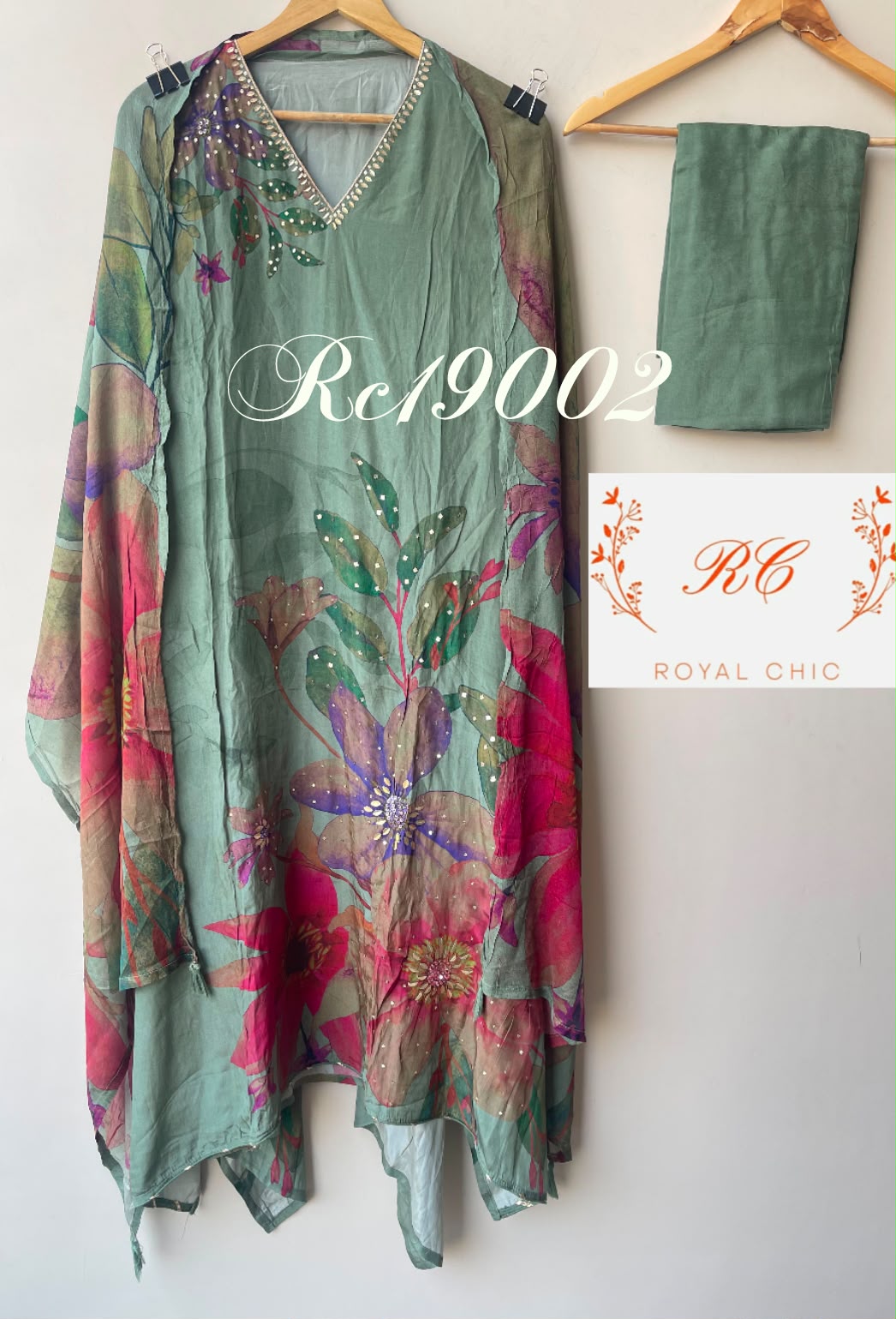 Pure crepe printed ladies unstitched suit Rc19002