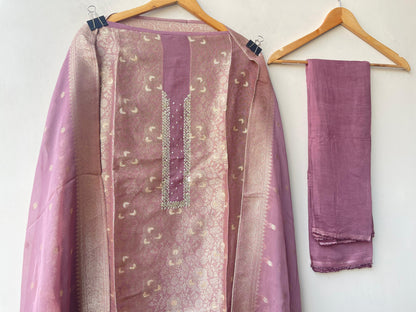 Pure Banarasi brocade silk unstitched ladies suit Rc19348 (a)