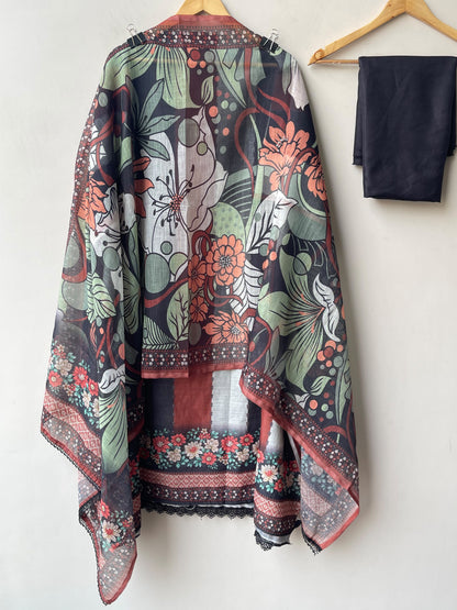 Designer Cotton Linen Printed Unstitched Suit Set