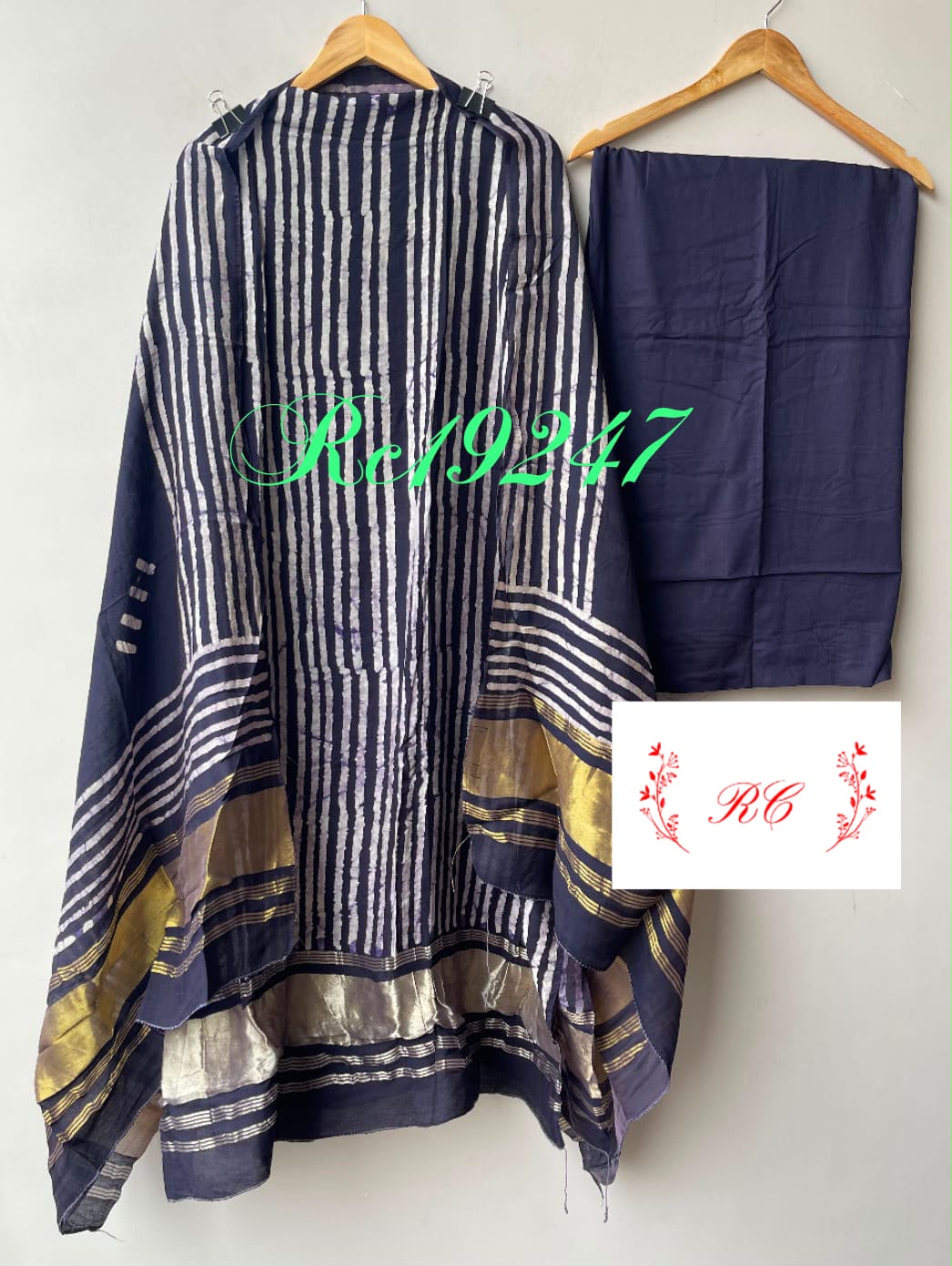 Cotton chanderi unstitched ladies suit Rc19247 (b)
